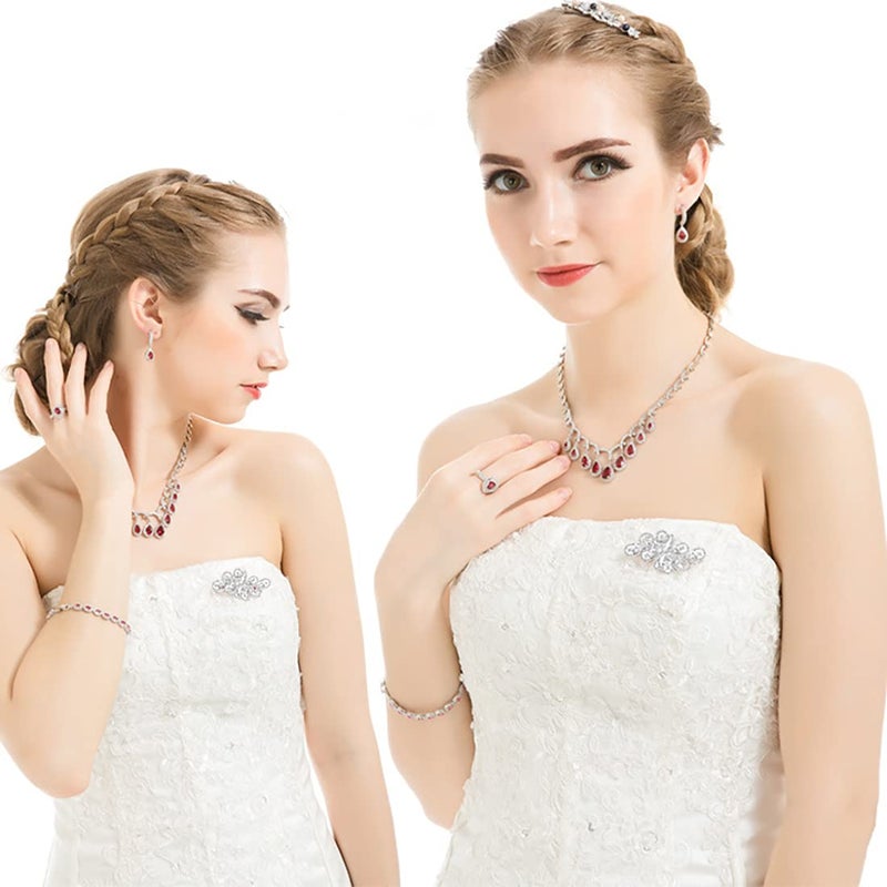 YOQUCOL White Cubic Zirconia Crystal Rhinestone Ribbon Shape Silver Tone Brooch Pin for Women Wedding Brides Jewelry - Image 3
